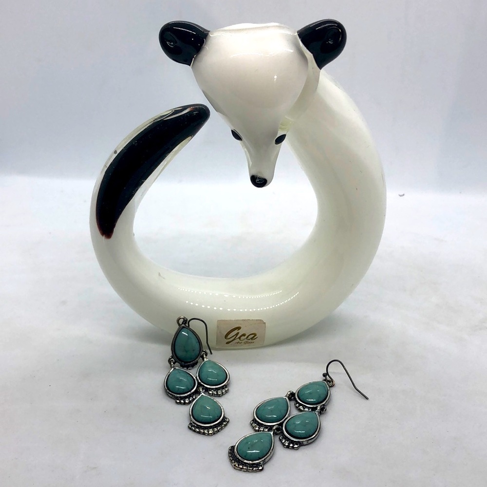 Teardrop Blue/Silver Earrings
